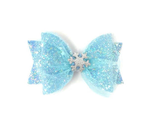 Princess Elsa Inspired Glitter Snowflake Hair Clip