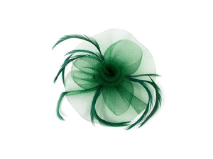 Emerald Green Swirl Feather Fascinator