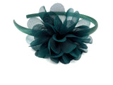 Forest Green Chiffon Flower Headband