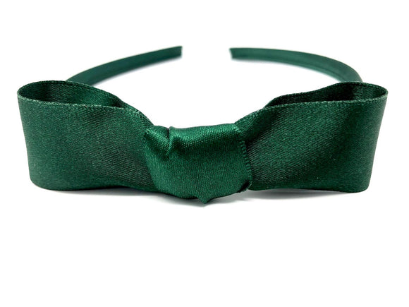 Forest Green Snow White Style Bow Headband