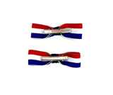 French Flag Bow Hair Clips