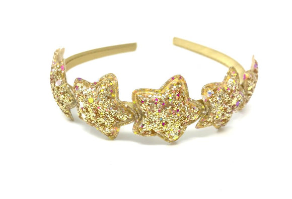 Gold Glitter Star Headband