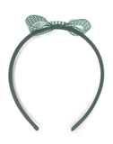 Green Gingham Snow White Style Bow Headband