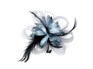 Grey Feather Fascinator