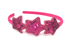 Hot Pink Glitter Star Headband