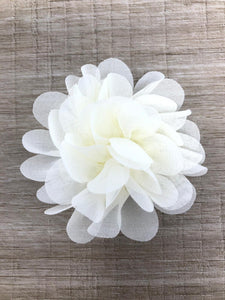 Ivory Chiffon Flower Hair Clip