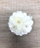 Ivory Diamanté Flower Hair Clip