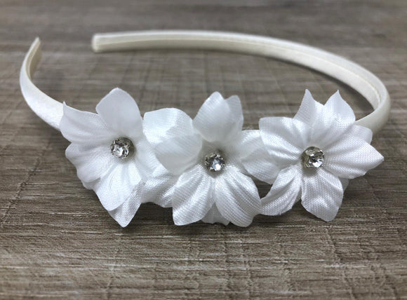 Ivory Diamante Flower Headband