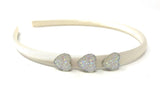 Ivory Glitter Heart Headband