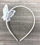 Ivory Lace Pearl Butterfly Headband