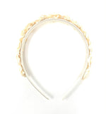 Ivory Headband with Ivory Satin Flowers