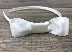 Ivory Side Knot Bow Headband