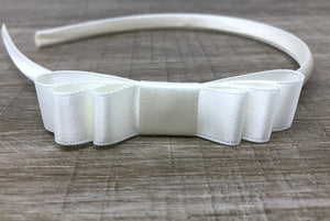 Ivory Triple Side Bow Headband