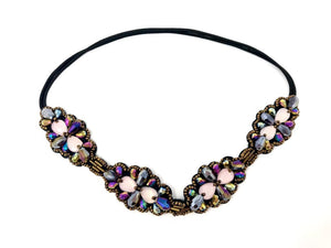 Ladies Jewel and Beaded Elasticated Headband