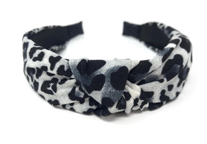 Ladies Black & Grey Animal Print Headband