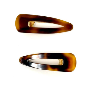 Ladies Tortoise Shell Hair Clips - Set of 2