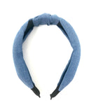 Ladies Light Denim Twisted Knot Headband