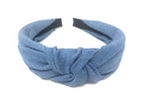 Ladies Light Denim Twisted Knot Headband