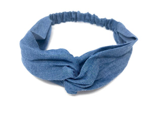 Ladies Denim Blue Stretch Headband