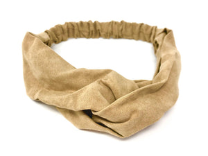 Ladies Camel Suede Feel Stretch Headband