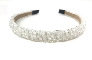 Ladies White Sparkly Beaded Headband