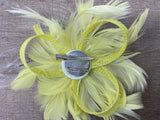 Lemon Yellow Feather Fascinator