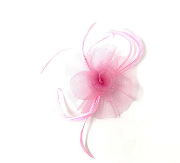 Light Pink Swirl Feather Fascinator