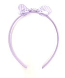 Lilac Gingham Snow White Style Bow Headband