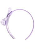 Lilac Gingham Side Knot Bow Headband