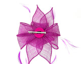 Magenta Pink Feather Fascinator