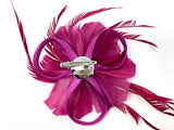 Magenta Feather Fascinator