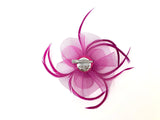 Magenta Feather Fascinator