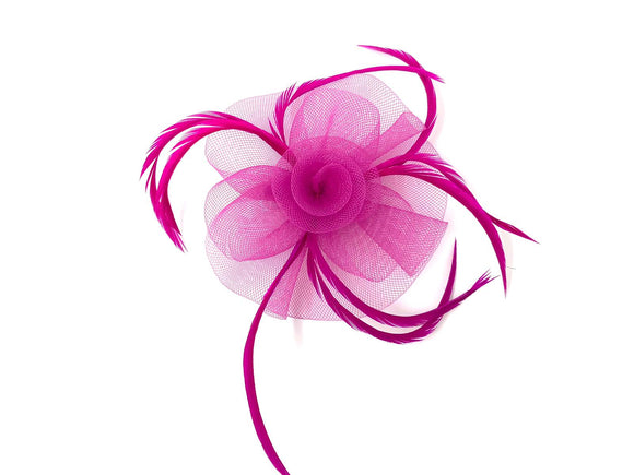 Magenta Feather Fascinator