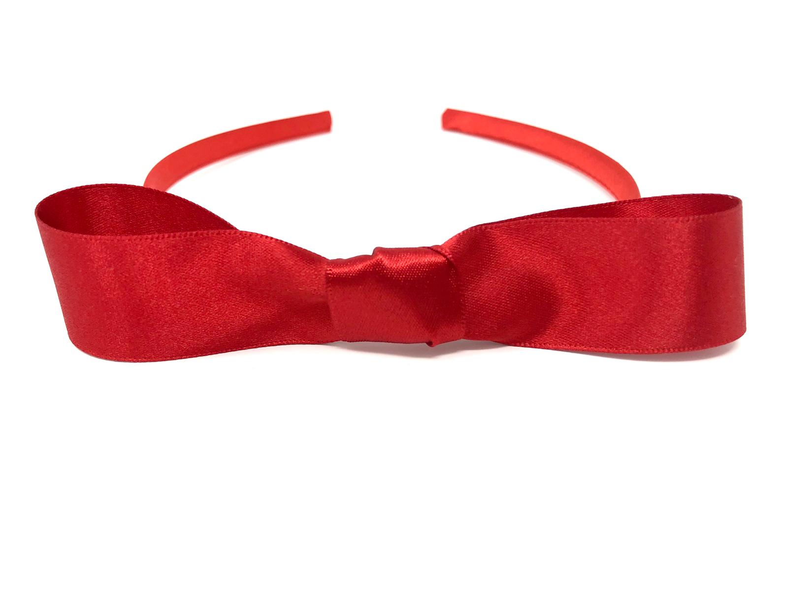 Red Matilda Style Headband with Extra Wide Bow