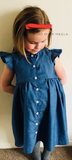 Matilda Style Outfit - Blue Denim Dress & Red Matilda Style Headband