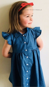 Matilda Style Outfit - Blue Denim Dress & Red Matilda Style Headband