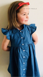 Matilda Style Outfit - Blue Denim Dress & Red Matilda Style Headband