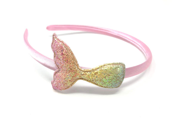 Pink Rainbow Mermaid Tail Headband