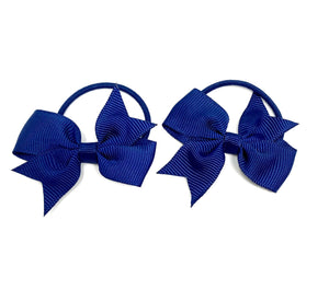 Navy Blue Bow Hair Ties - Set of 2