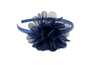 Navy Blue Chiffon Flower Headband