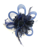 Navy Blue Feather Fascinator