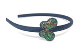 Navy Blue Glitter Butterfly Headband