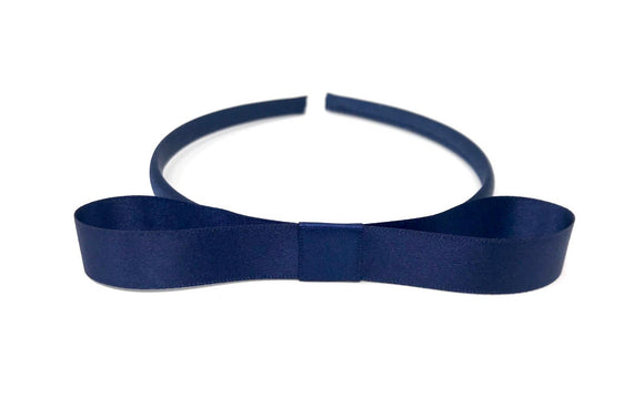 Navy Blue Matilda Style Bow Headband