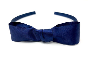 Navy Blue Snow White Style Bow Headband