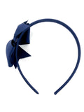 Navy Blue Pinwheel Side Bow Headband