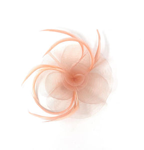 Nude Swirl Feather Fascinator