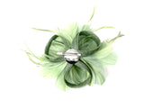 Sage Green Feather Fascinator