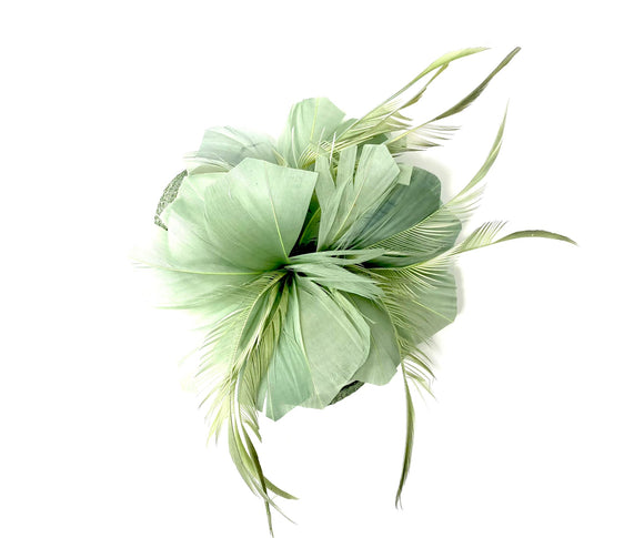 Sage Green Feather Fascinator