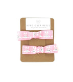 Pink Bunny Rabbit Bow Hair Clip Set