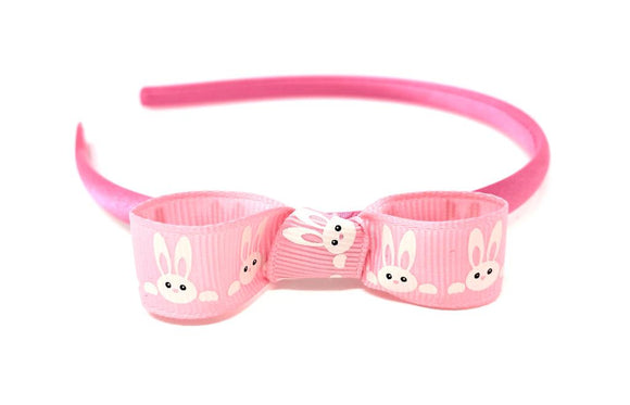 Pink Bunny Rabbit Bow Headband